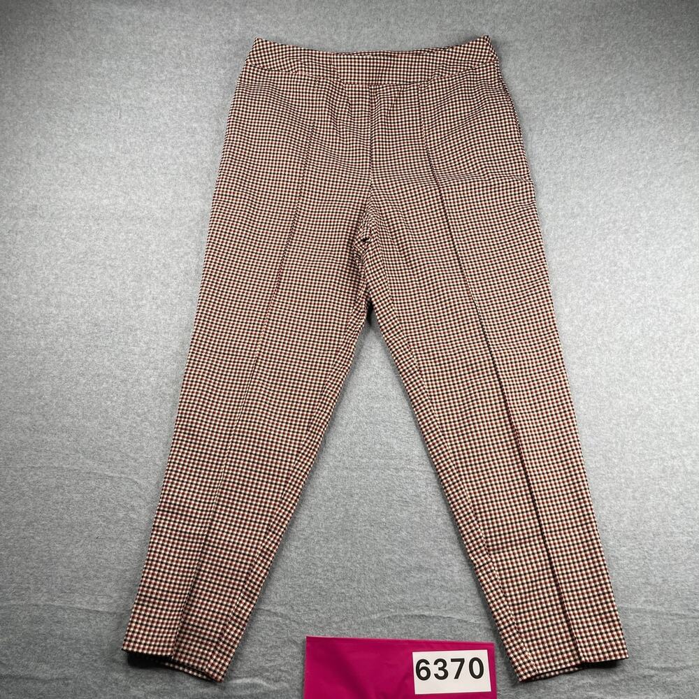 Cato Pants Womens Size 16W Ivory Red Check casual Office